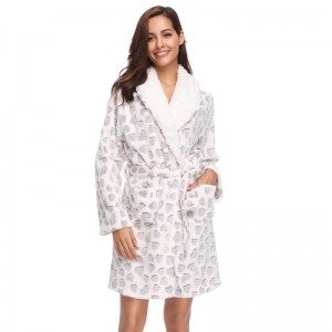 Kvinnor Burnout Fleece Robe Adult Pajama
