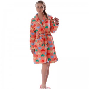 Kvinnor Tryckt Fleece Robe Vuxen Pajama