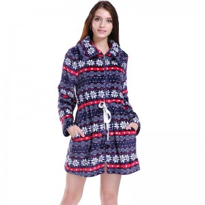 Kvinnor tryckta Robes Flannel Fleece Pyjamas