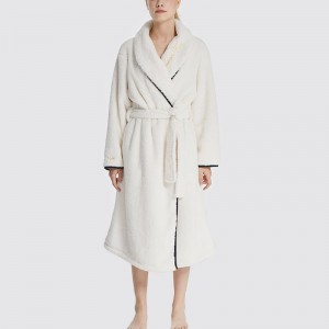 Kvinnor Snuggle Fleece Brodery Robe