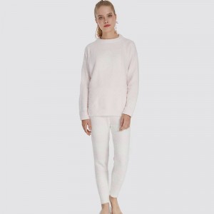 Kvinnor Elastic Microfiber Fleece Pyjamas Set